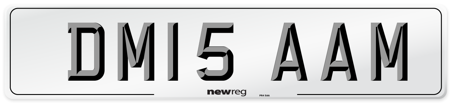 DM15 AAM Number Plate from New Reg